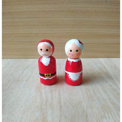 Wooden Christmas Peg Dolls  - Pack of 5 pcs