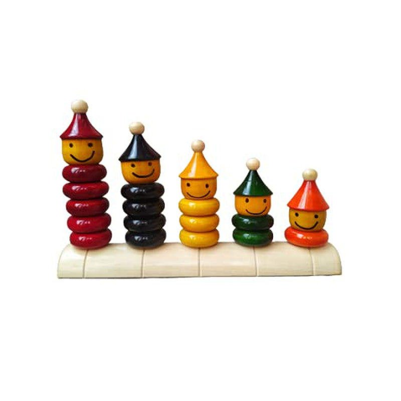 Wooden Rainbow Counting Stacker Math Toy - 15 Pieces (2-4 Years)