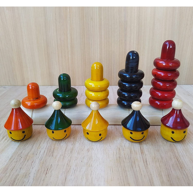 Wooden Rainbow Counting Stacker Math Toy - 15 Pieces (2-4 Years)