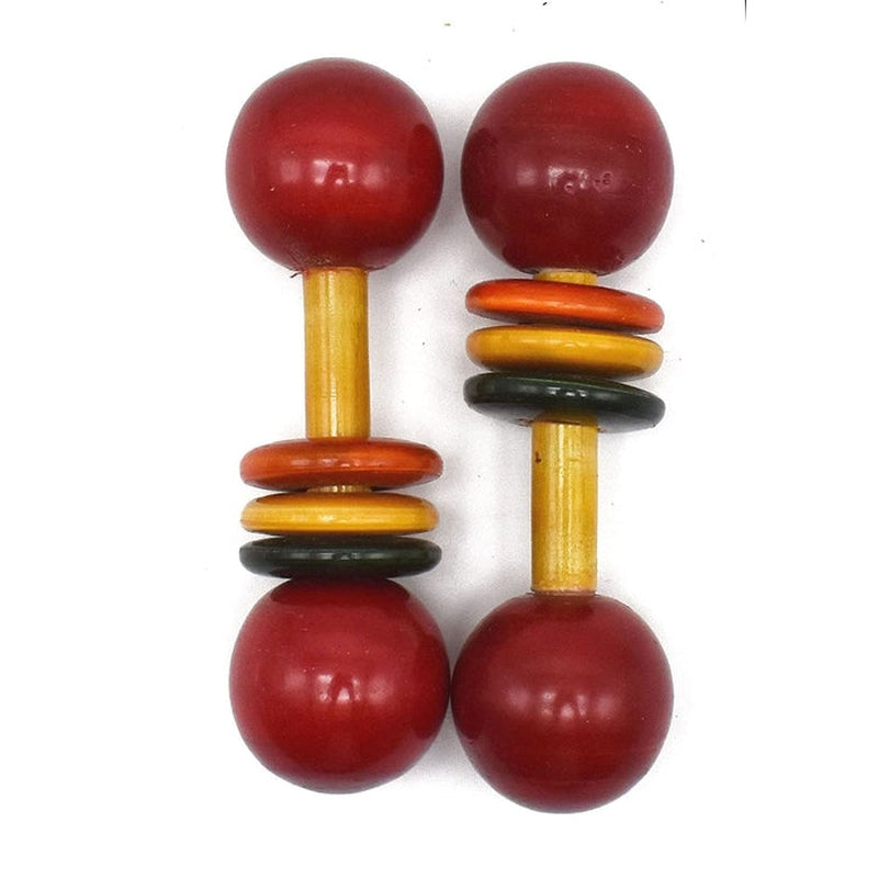 Wooden Dumbbells Rattle Toys for Baby - Set of 2pcs