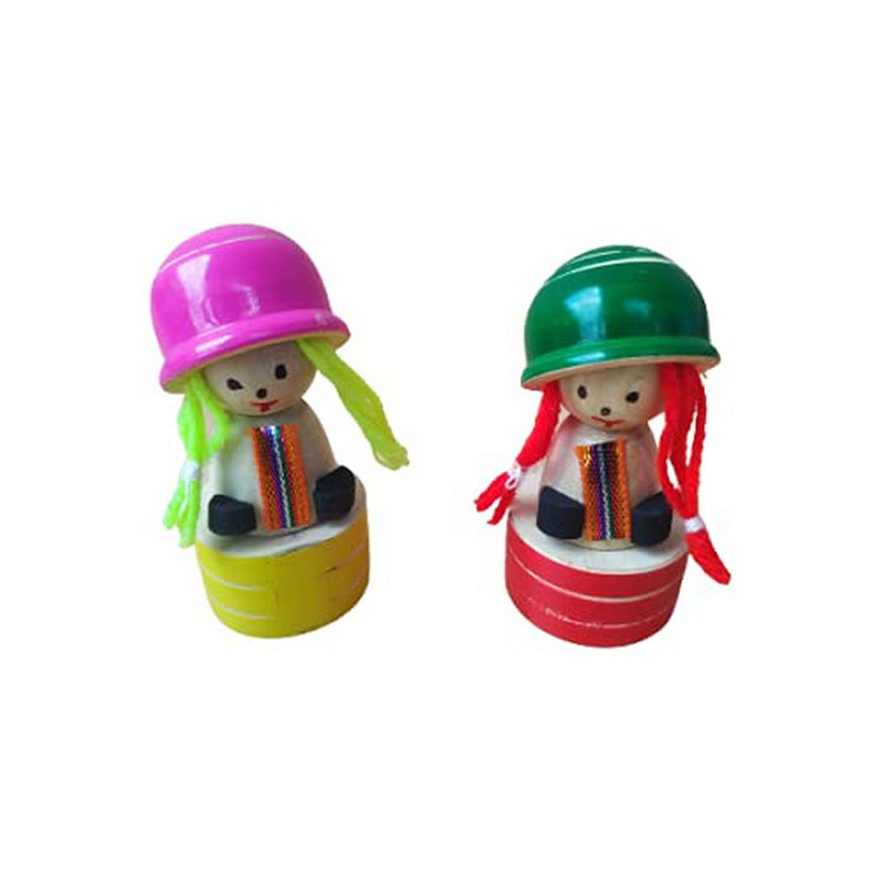 2 Pcs Doll Sharpener (Handmade Non Toxic Wooden Hand Pencil Sharpener for Kids)