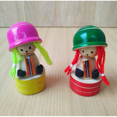 2 Pcs Doll Sharpener (Handmade Non Toxic Wooden Hand Pencil Sharpener for Kids)