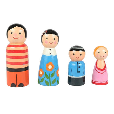 Wooden family peg dolls  -pack of 4