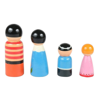 Wooden family peg dolls  -pack of 4