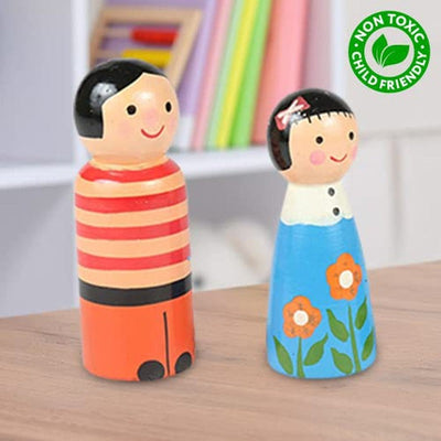 Wooden family peg dolls  -pack of 4