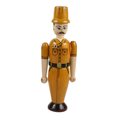 Wooden Indian Male Police Doll for Kids