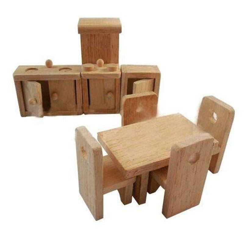 Wooden Dollhouse Kitchen Furniture Set -Pack of 1