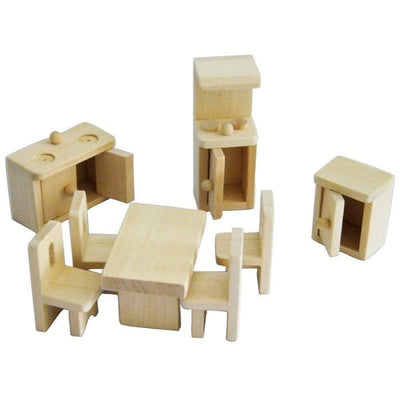 Wooden Dollhouse Kitchen Furniture Set -Pack of 1