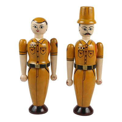 Wooden Police Couple Dolls for Kids- Set of 2 pcs