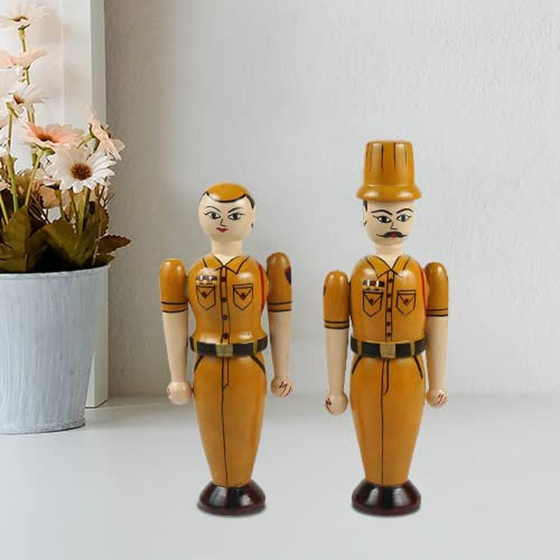 Wooden Police Couple Dolls for Kids- Set of 2 pcs