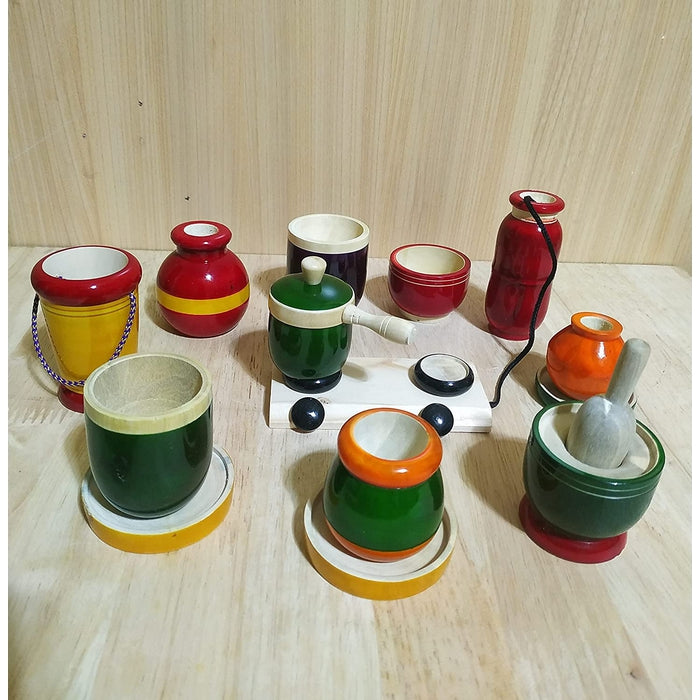 Traditional Wooden Kitchen Play Set -16 Pieces