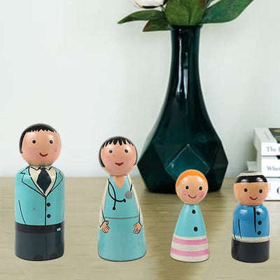 Wooden Peg Dolls  - Pack of 4 pcs