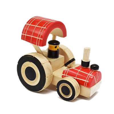 Pull Along Toy Wooden - Train & Tractor