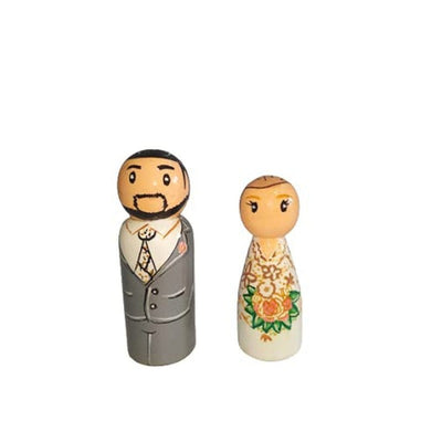 Wooden Peg Dolls - Set of 2pcs