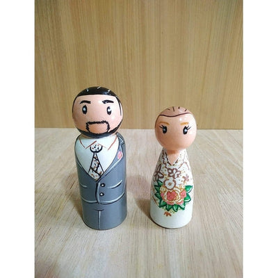 Wooden Peg Dolls - Set of 2pcs