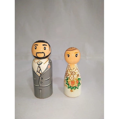 Wooden Peg Dolls - Set of 2pcs