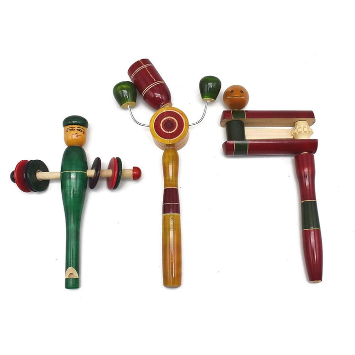 Wooden Rattles Toys for Baby - Set of 3pcs