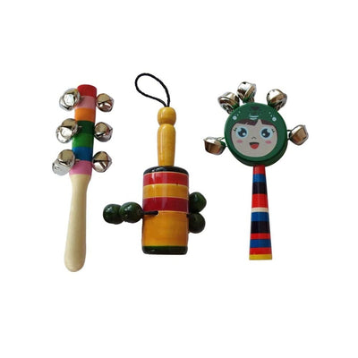 Wooden Rattles for Baby - set of 3 pcs - Multicolor