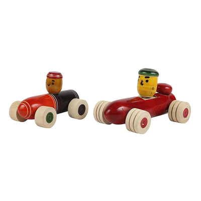 Wooden Push & Pull Along - Race Cars Set of 2 pcs