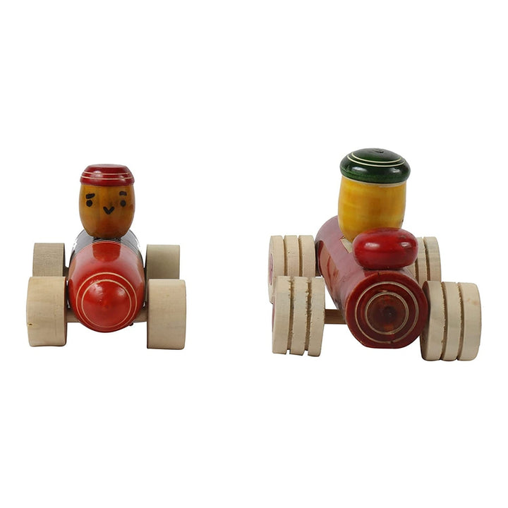 Set of 2 - Wooden Push & Pull Along Race Cars (1-3 Years)