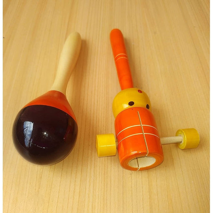 Wooden Rattles for Baby - Set of 2pcs