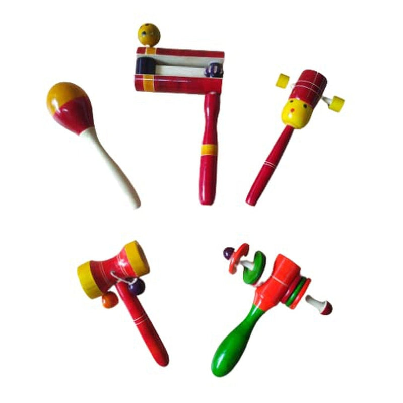 Set 5 Wooden Rattles Toys for Toddler - Multicolor (6-12 Months)