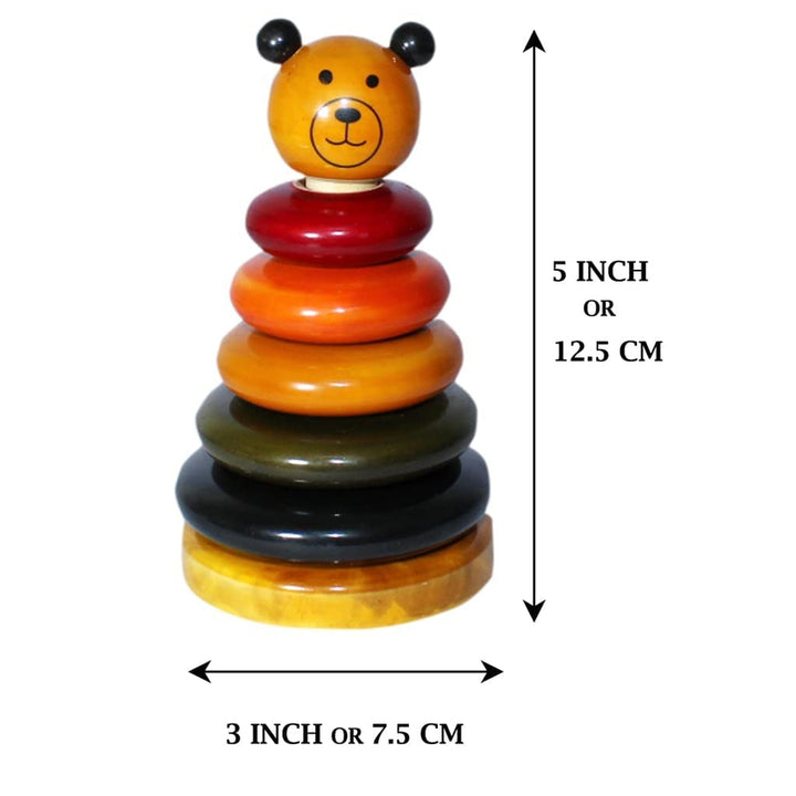 Wooden Roly Poly balancing doll & Stacking Toy with 5 Rings for Kids