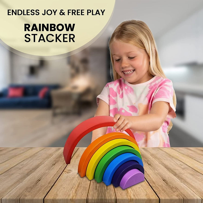 Wooden Rainbow Stackers - 7 Pieces (1-3 Years)