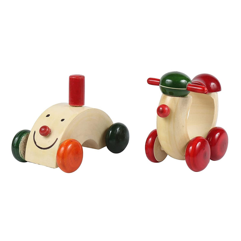 Wooden Push Pull toy- Snail and Scooter Vehicle