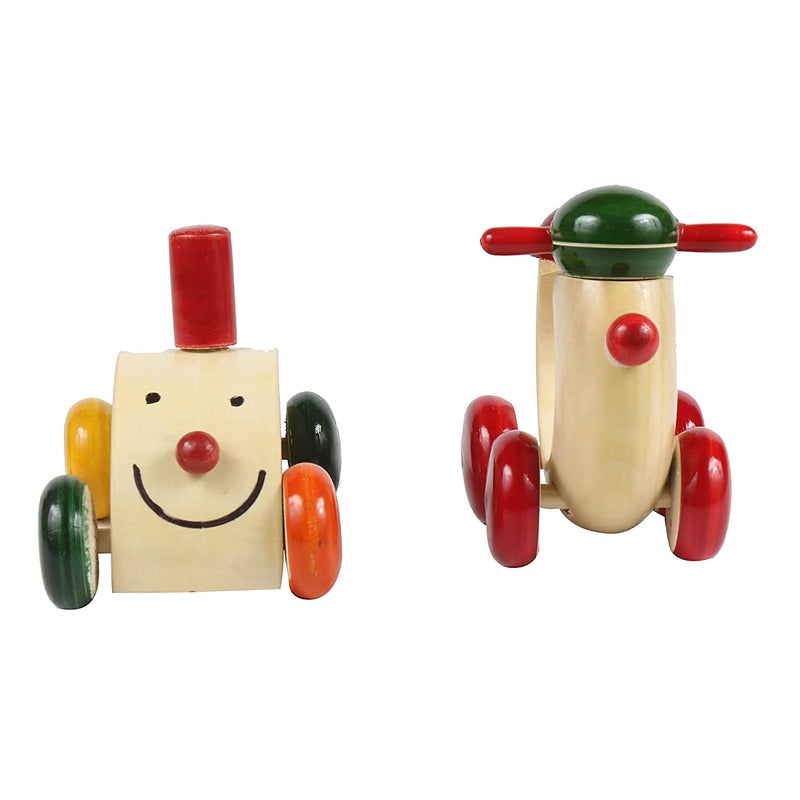 Wooden Push Pull toy- Snail and Scooter Vehicle