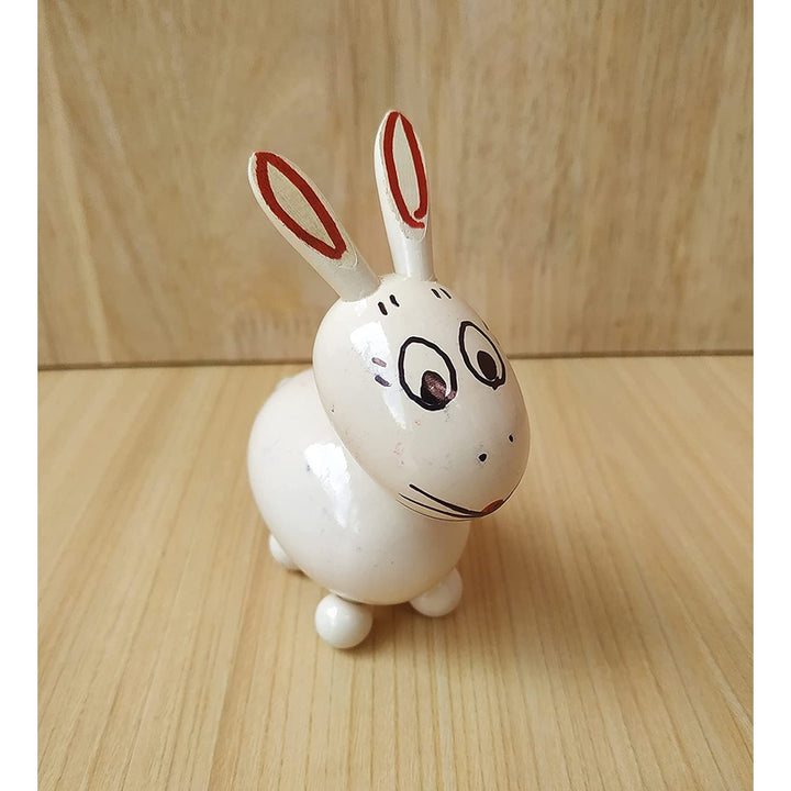 Wooden Spring Head Rabbit Toy for Kids