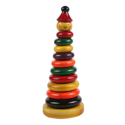 Wooden Stacking Rings Game Toy for Kids - 10 rings( Multicolor)