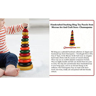 Wooden Stacking Rings Game Toy for Kids - 10 rings( Multicolor)