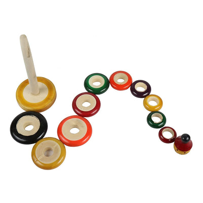 Wooden Stacking Rings Game Toy for Kids - 10 rings( Multicolor)