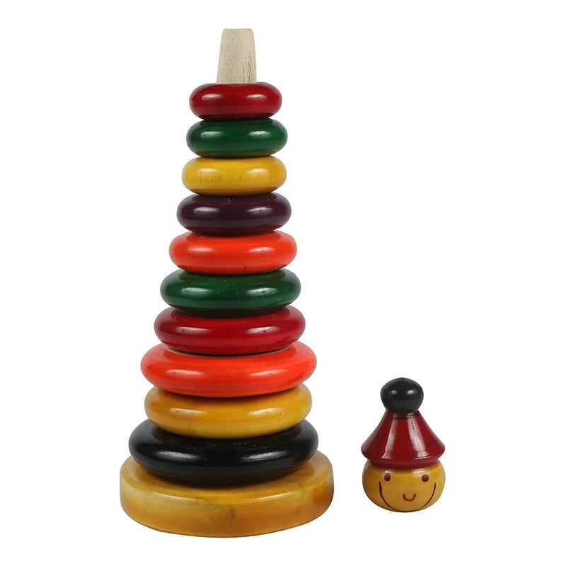 Wooden Stacking Rings Game Toy for Kids - 10 rings( Multicolor)