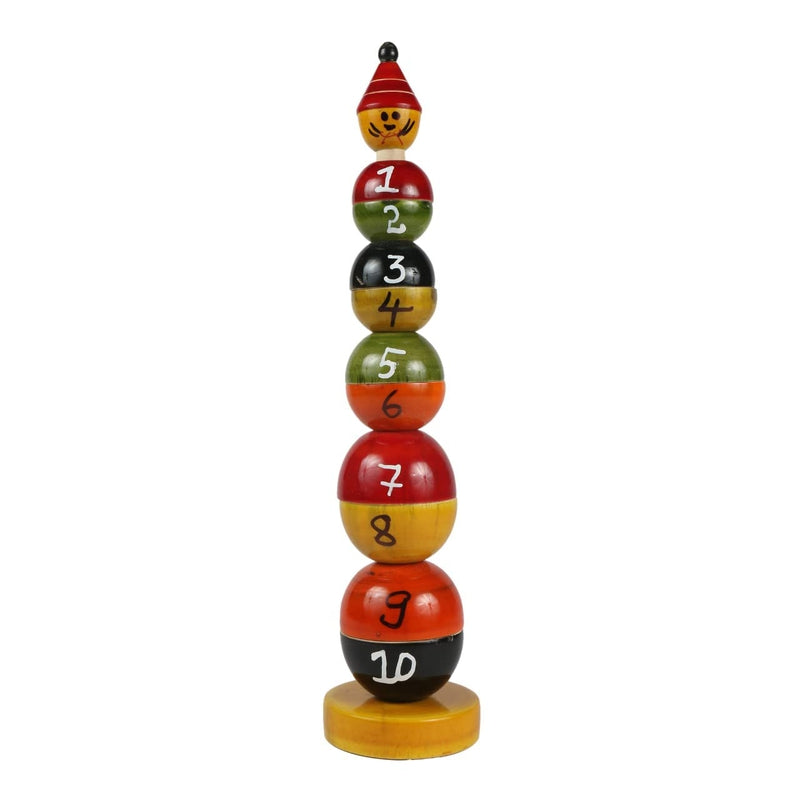 Wooden Stacking Rings Game Toy with Painted Numbers (2-4 Years)