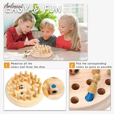 Wooden Memory Match Stick Board Game