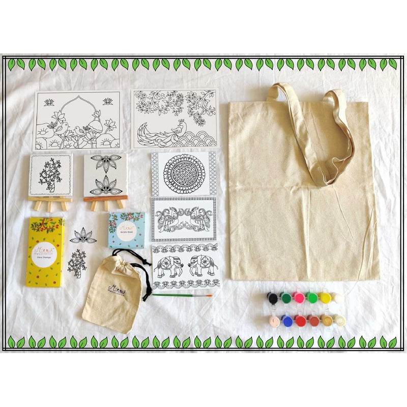 Floral Stamp & Paint 12 in 1 Gift Box