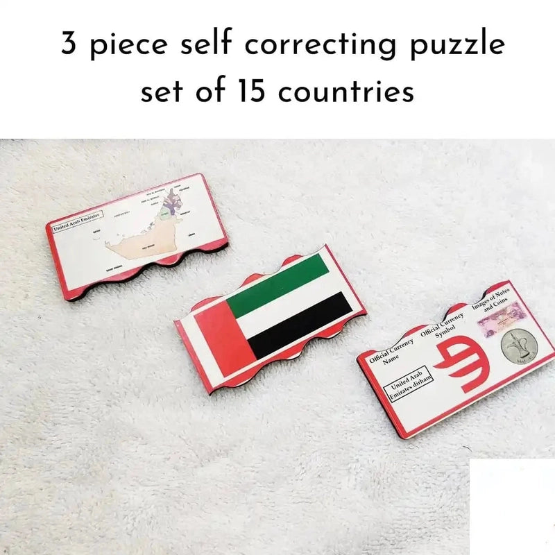 Countries, Flag and Currencies puzzle