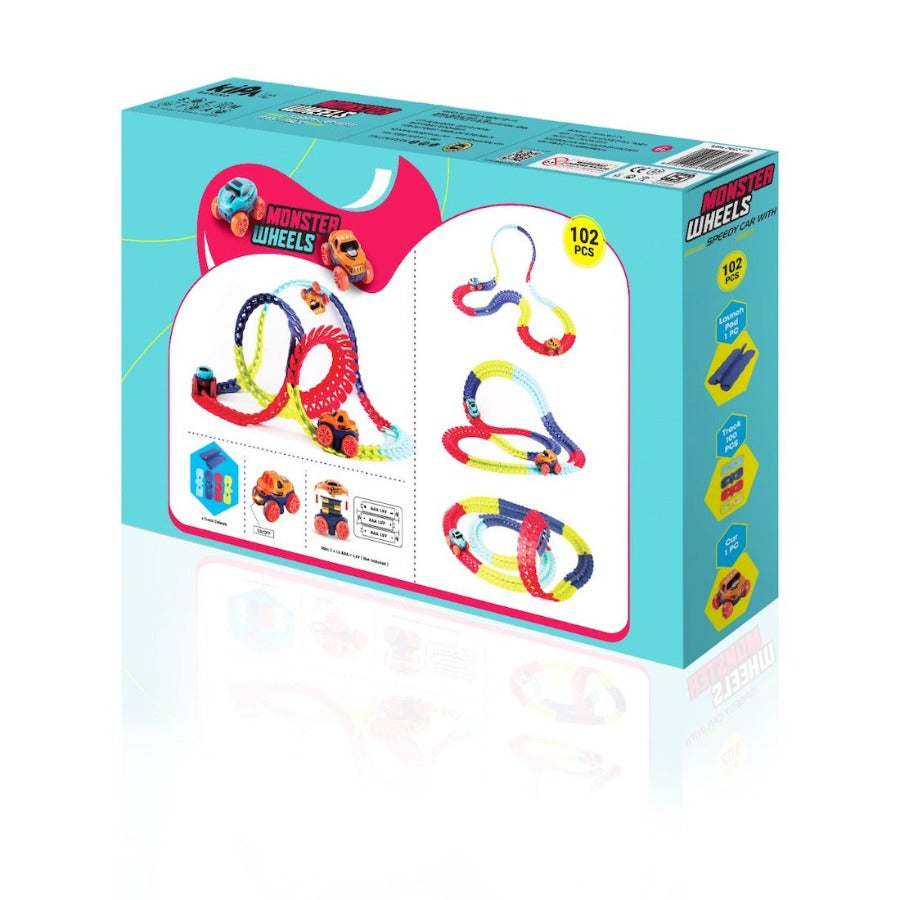 Monster Wheels - Bendable Track Set with 360 Degree Movement (102 pieces)