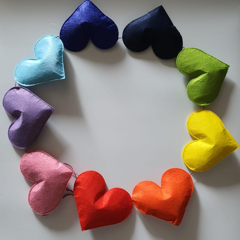 Rainbow Inspired Heart Shaped Bunting Set