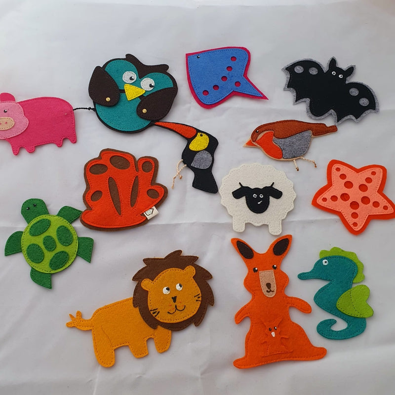 Magnetic Felt Animal Set - Air, Land & Water Animals (3-5 Years)