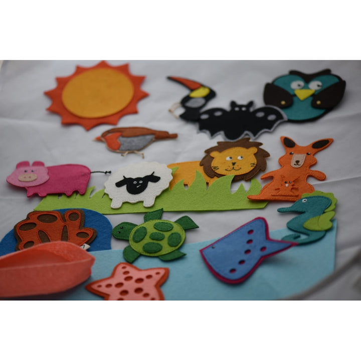 Magnetic Felt Animal Set - Air, Land & Water Animals (3-5 Years)