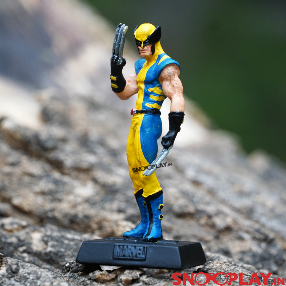 A defining character from the X Men Universe, Wolverine Marvel action figure of height 3.2 inches with base. 
