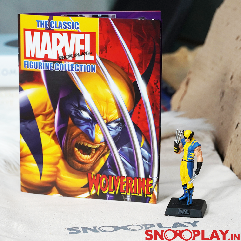 A superhero action figure from the X Men films, Wolverine action figure, that comes along with a 16 page story booklet on the character inside. 
