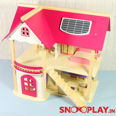 Wooden Multi-Storey Doll House (Big) with Wooden Furniture