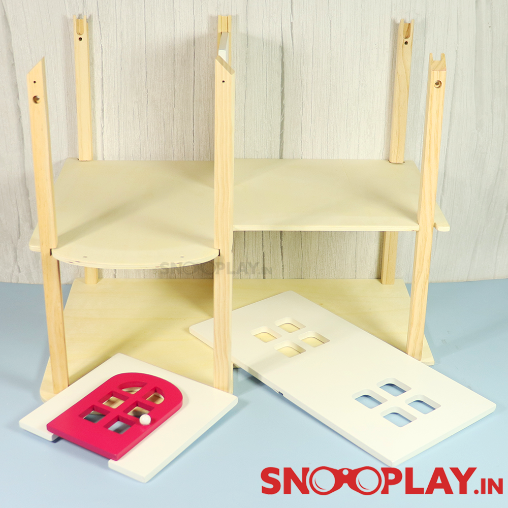 Wooden Multi-Storey Doll House (Big) with Wooden Furniture