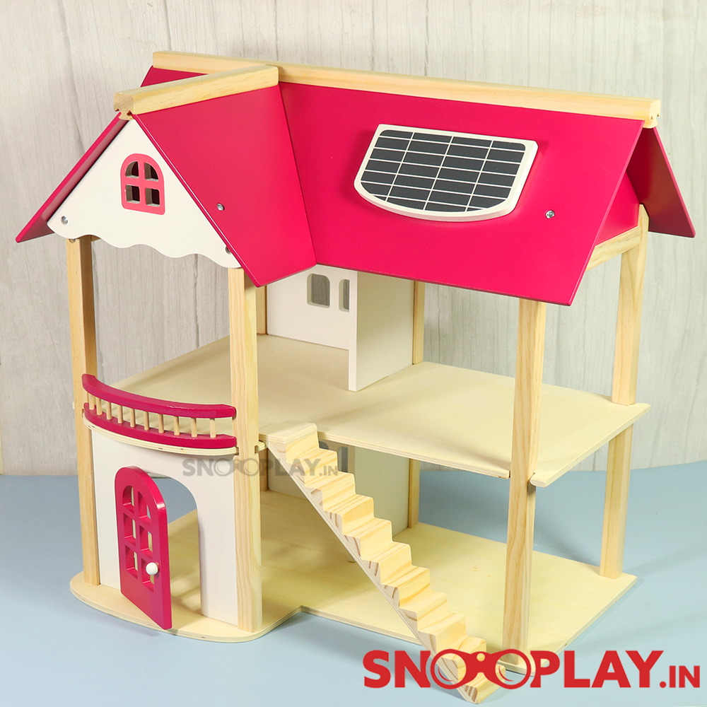 Wooden Multi-Storey Doll House (Big) with Wooden Furniture