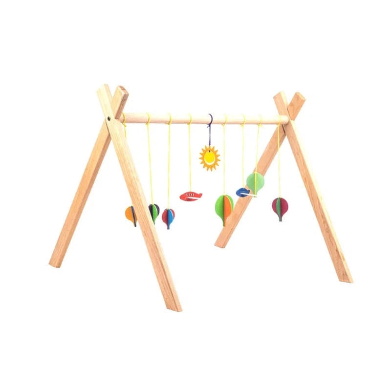Play Gym with Celestial Theme Wooden Mobiles