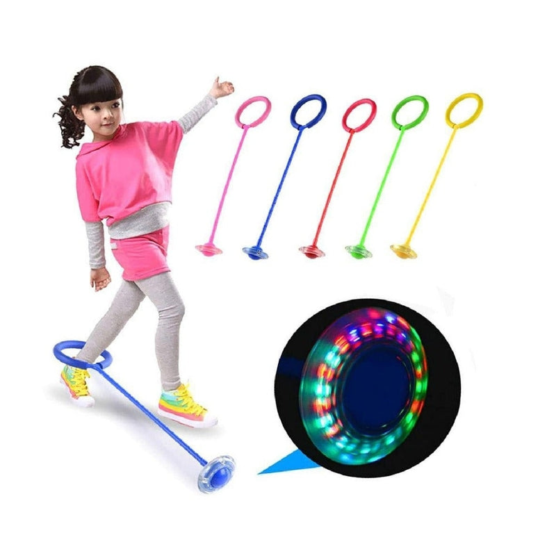 Kids Flexible Ankle Skip Swing Ball One-Legged Jumping Ring with Led Light Jump Spinner Toy For Boys Girls Exercise Improve Motor Skills